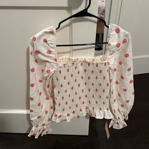 NWT Reformation polka dot top